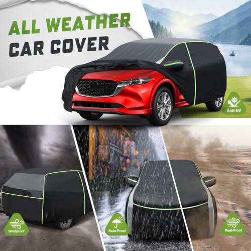 Mixsuper Liner Car Cover for Mazda CX-5 2013-2026 / Mazda CX-50 2023-2026, 7 Layers Full Car Cover All Weather Car Covers for CX5 CX50, Waterproof Outdoor Cover with Zipper Door Reflective Strips - Image 4