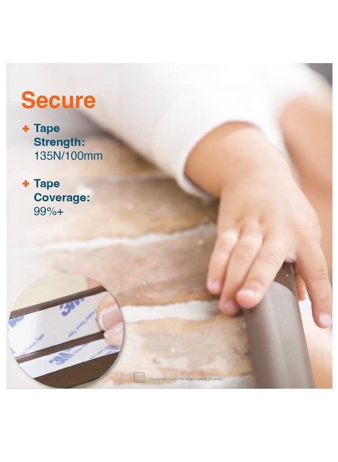 Edge Corner Protector Baby Proofing (Large 18ft Edge 8 Corners),Safety Furniture Bumper with 3M Double-Sided Tape,Protector for Fireplace, Table, Stair, Cabinet (Beige White) - Image 4
