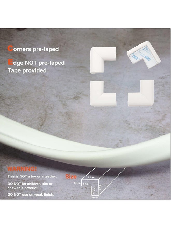 Edge Corner Protector Baby Proofing (Large 18ft Edge 8 Corners),Safety Furniture Bumper with 3M Double-Sided Tape,Protector for Fireplace, Table, Stair, Cabinet (Beige White) - Image 5