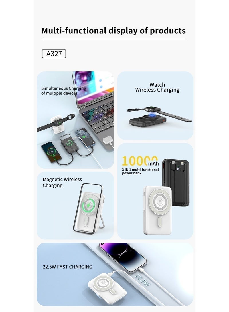 أسبور باور بانك ASPOR A327 – سعة 10000mAh وشحن سريع 22.5 واط مع كابل مدمج - Image 5