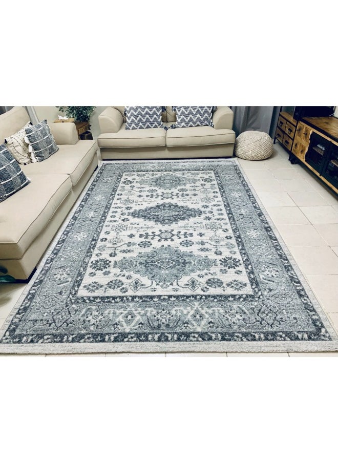 HANDPICKED FURNITURE Handpicked Furniture Vintage Grey Rug, Ultra Soft Area Carpets For Bed Room, Living Room, And Dining Room, Anti Slip Floor Carpets, Easy To Clean, Made In Turkey, Rectangle  - Image 1