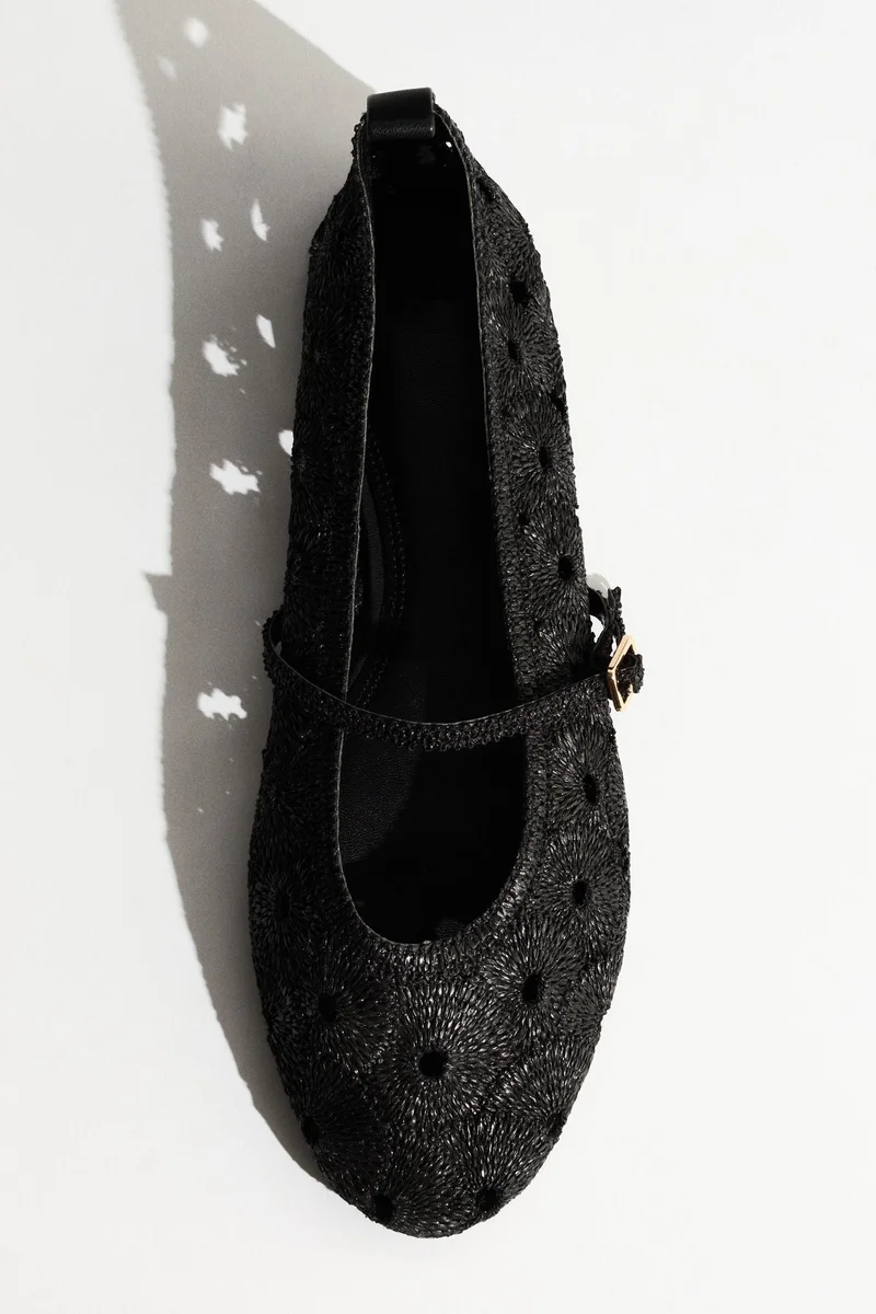 H&M  Straw Mary Jane ballet flats for Women | Best Price UAE