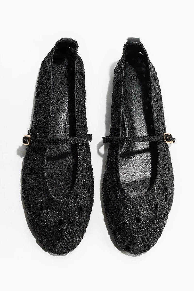 H&M  Straw Mary Jane ballet flats for Women | Best Price UAE
