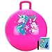 U&C Planet UC Planet Hopper Ball 18 inches Bouncy Ball with Handle for Kids Age 36 Sit on Bounce Jumping Hopping Toy with Pump Great Toddler Girls Toys for Birthday Gifts Pink Unicorn - Image 4