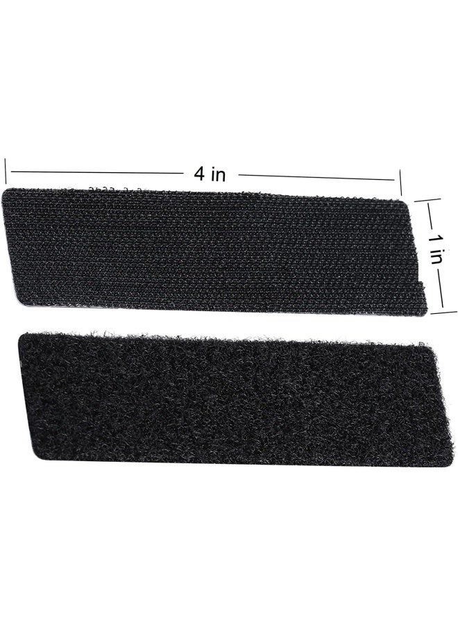 2.5×10cm Hook and Loop Strips With Adhesive - 32 pcs, Double-Sided Strong Back Adhesive Fastener for Home or Office Use - Instead of Holes and Screws (Black) - Image 2
