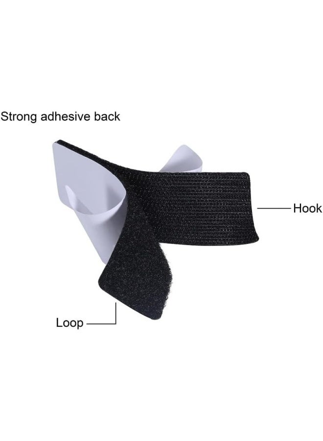 2.5×10cm Hook and Loop Strips With Adhesive - 32 pcs, Double-Sided Strong Back Adhesive Fastener for Home or Office Use - Instead of Holes and Screws (Black) - Image 3