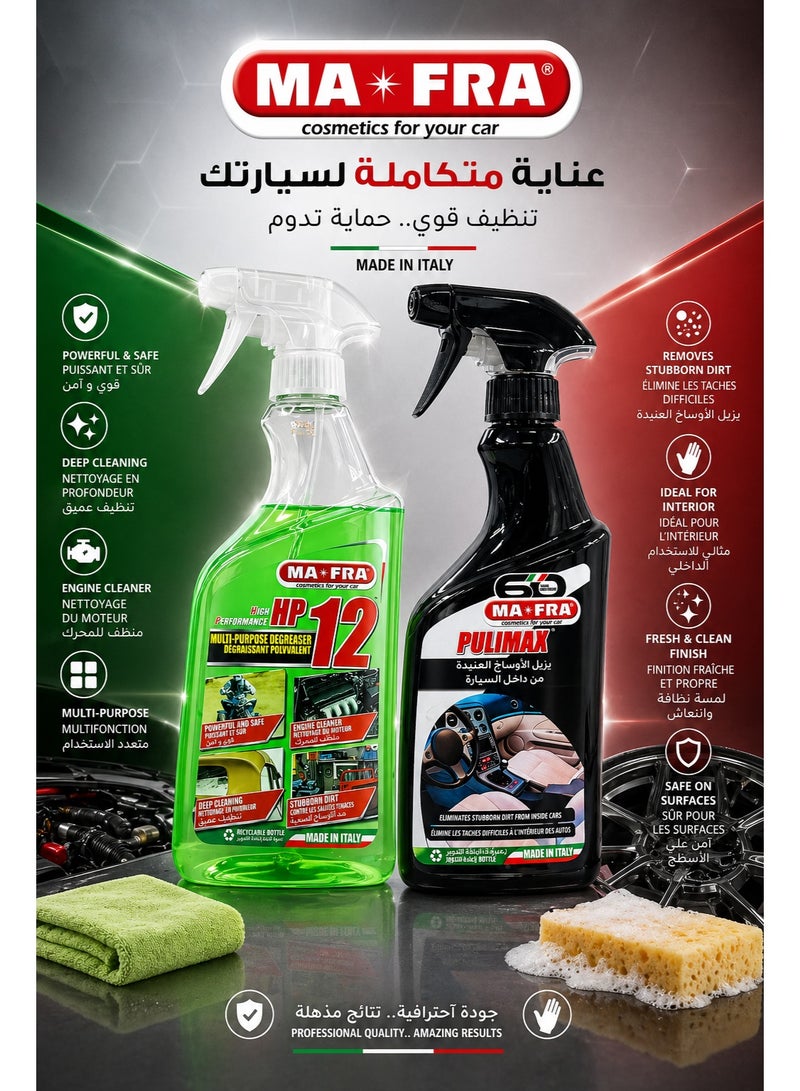 MAFRA Car Detailing Power Pack – HP 12 Multipurpose Degreaser & Pulimax Interior Cleaner - Image 3