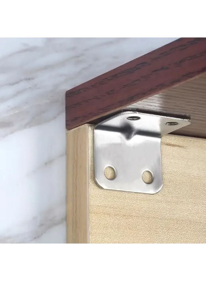 12pcs Silvery Heavy Duty Metal Corner Brackets With Screws Furniture Connectors - Image 3