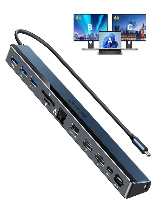 NewQ USB C Docking Station with Dual HDMI 4K, 100W PD-in, 12-in-1 Laptop Dock for Windows, MacBook, Chromebook - Image 1