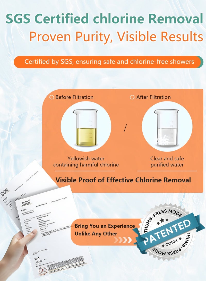 عربست رأس دش مُفلتر - رأس دش عالي الضغط، يُزيل الكلور، يُعالج المياه العسيرة ويمنع تساقط الشعر | 3 أوضاع مع خاصية التعديل. يمنع تساقط الشعر ويرطب بشرتك. مطلي بالكروم (3 أوضاع). - Image 5