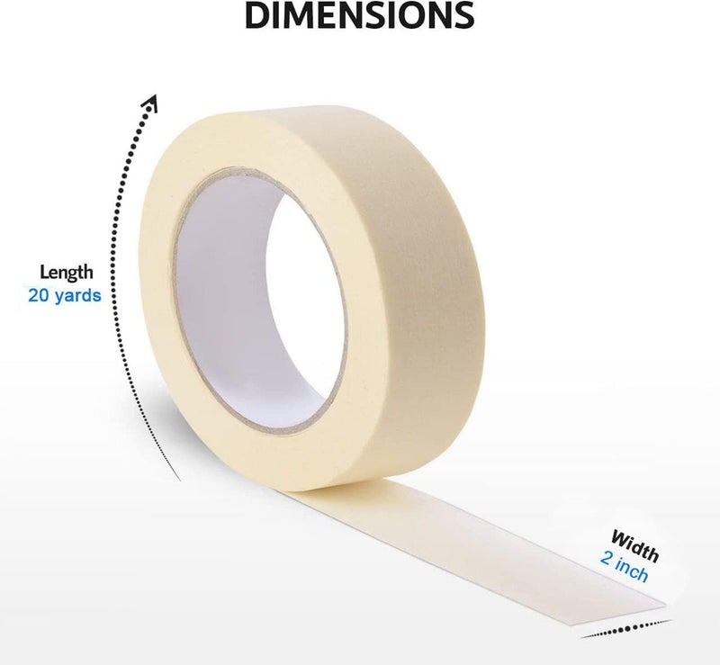 MARKQ Masking Tape 2 Inch X 20 Yards Strong Adhesive Tape For Painting, Decorating, Diy Home, Office, School Stationery, Arts, Diy Crafts Etc [1 Roll] - Image 2