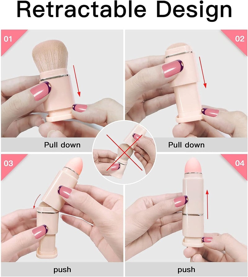 8-In-1 Portable Makeup Brush, Loose Powder Brush Eyeshadow Brush Multifunctional Beauty Tool - Image 5