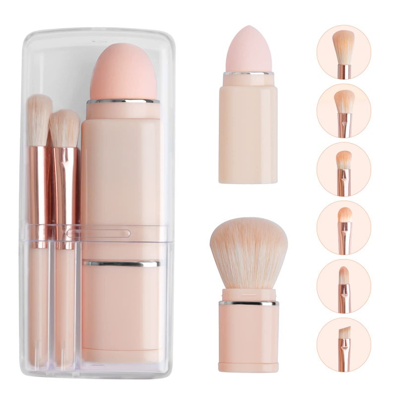 8-In-1 Portable Makeup Brush, Loose Powder Brush Eyeshadow Brush Multifunctional Beauty Tool - Image 1