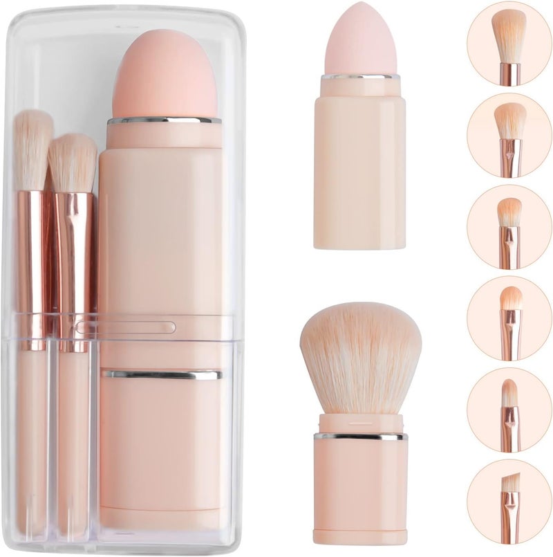 8-In-1 Portable Makeup Brush, Loose Powder Brush Eyeshadow Brush Multifunctional Beauty Tool - Image 2