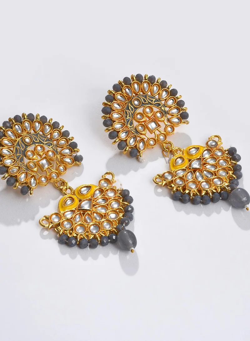 SOHI Grey Stone Artificial Jewellery Set