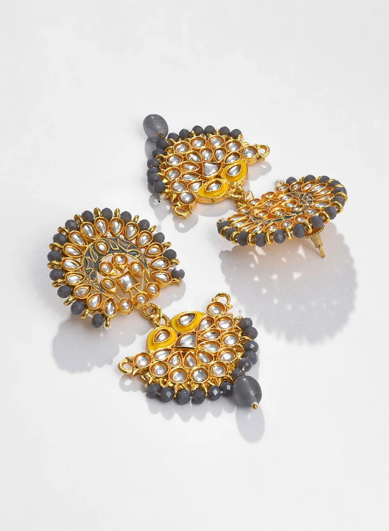 SOHI Grey Stone Artificial Jewellery Set