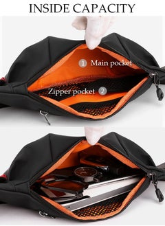 DUNISO Black Waist Pack for Men and Women Fashionable Crossbody Bag Waist Bag Belt Bag with Adjustable Strap Waterproof Anti-theft Chest Bag for Travel Hiking Running Outdoors  - Image 3