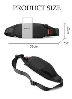 DUNISO Black Waist Pack for Men and Women Fashionable Crossbody Bag Waist Bag Belt Bag with Adjustable Strap Waterproof Anti-theft Chest Bag for Travel Hiking Running Outdoors  - Image 4