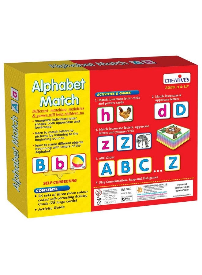 Creative's Alphabet Match | Pre-School Series | Alphabet Matching Game | Self Correcting | Uppercase | Lowercase and Picture Matching | Ages 3 & Above - Image 3