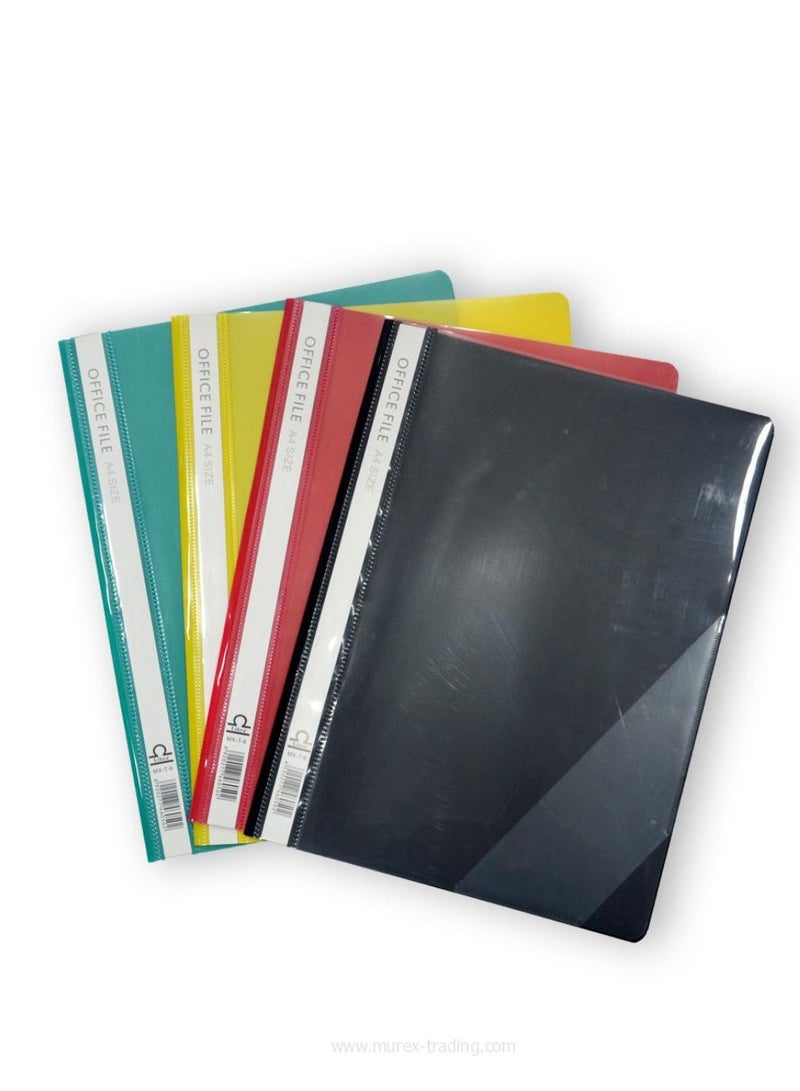 ليبرا 12 قطعة من ملفات التقارير مقاس A4 غير لامعة مع جيب جانبي، لون أحمر - Image 1