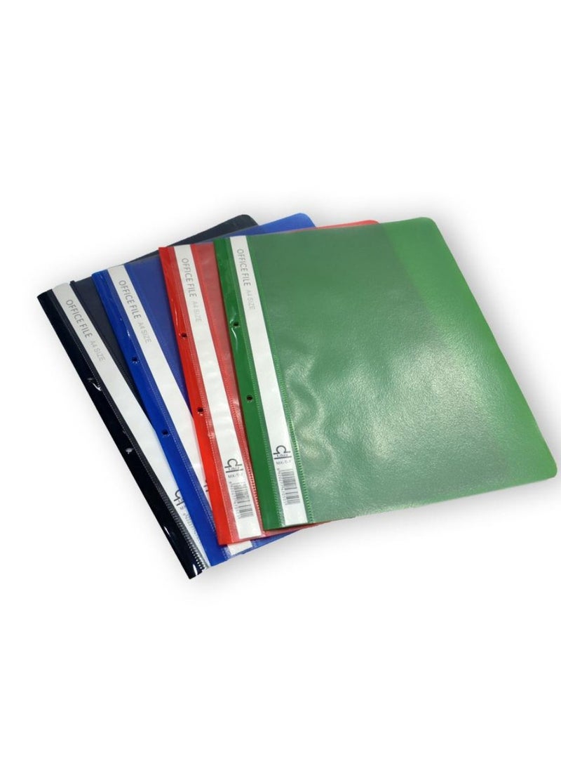 ليبرا 12 قطعة من ملفات التقارير مقاس A4 غير لامعة مع جيب جانبي، لون أحمر - Image 2