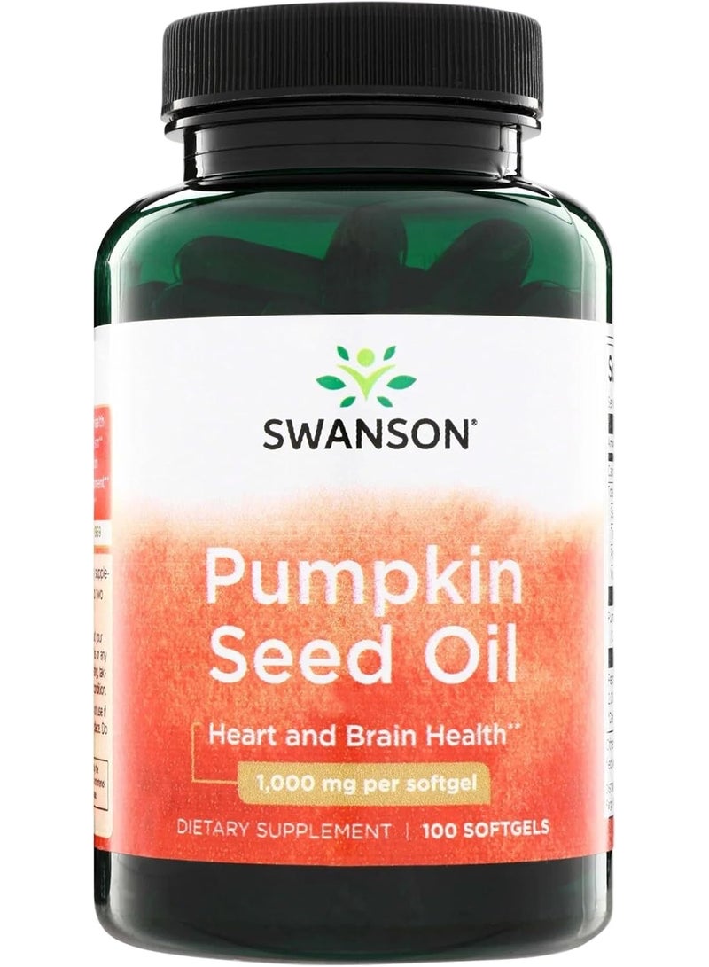 SWANSON Pumpkin Seed Oil 1,000 mg, 100 Softgels - Image 1