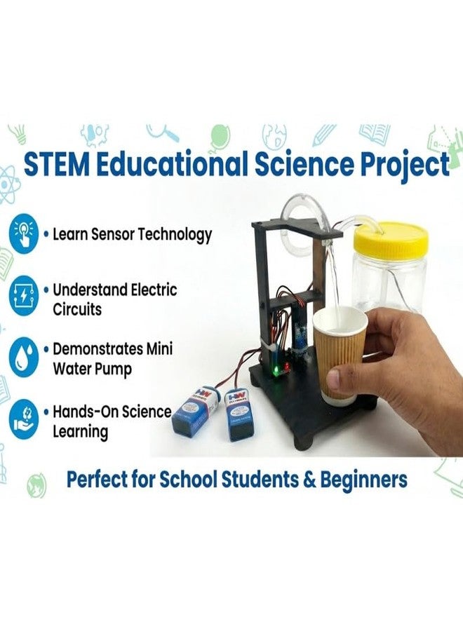 ESPtronics Automatic Water Dispenser STEM Educational Science Project Working Model DIY Sensor Based Liquid Dispenser Physics Experiment Kit for School Kids Students Exhibition Class 6-12 - Image 3