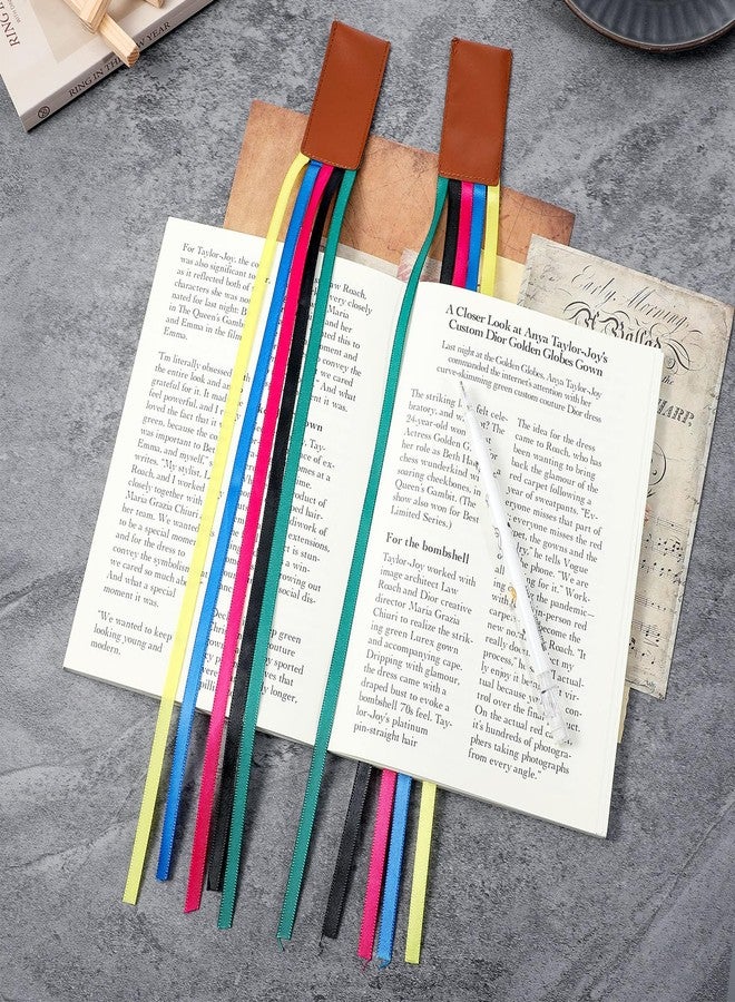 Tyqour مجموعة تيكور من 4 فواصل كتب للكتاب المقدس، فواصل كتب بأشرطة جلدية ملونة، علامات صفحات بخمسة ألوان مختلفة، مناسبة للنساء ومحبي الكتب والروايات والكتب المقدسة، ومحبي القراءة والطلاب والمعلمين، هدية مثالية لعيد الميلاد - Image 5