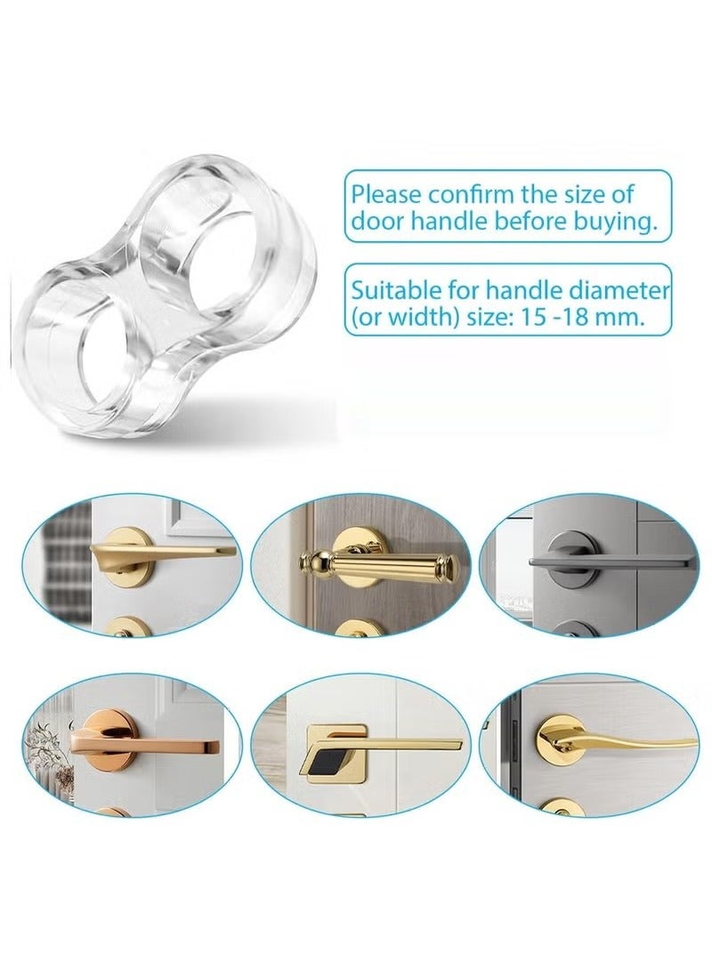 Door Handle Stopper 10 Pack Wall Protector Clear Rubber Door Stopper PVC Door Handle Guard Door Handle Bumper for Cabinet Furniture Home Office - Image 3
