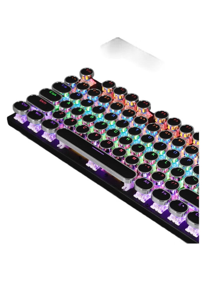 Magegee Mechanical Storm Gaming Keyboard And Mouse Set, Punk Round Keycaps Office Aesthetic Keyboard And Mouse Combo, 104-Key Backlit Wired Keyboard And Mouse, Black With Red Switches - Image 2