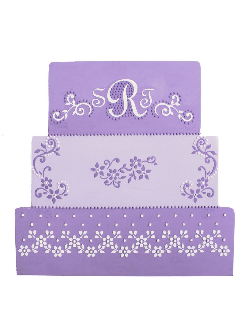 Designer Stencils - Swiss Dot Floral Lace Cake Side Stencil by Designer Stencils - Image 1