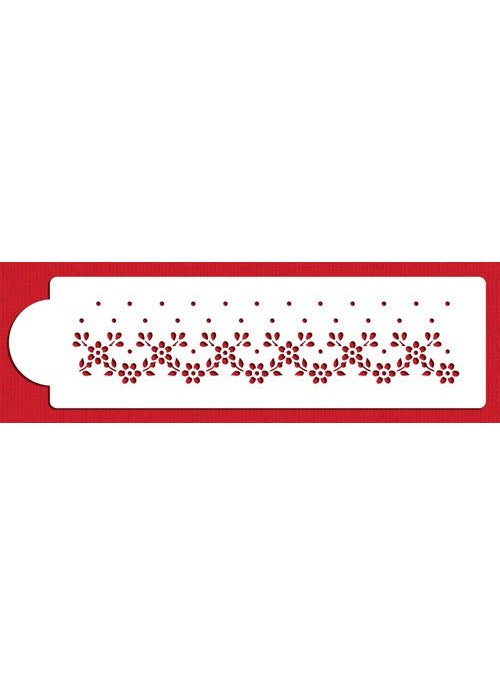 Designer Stencils - Swiss Dot Floral Lace Cake Side Stencil by Designer Stencils - Image 1
