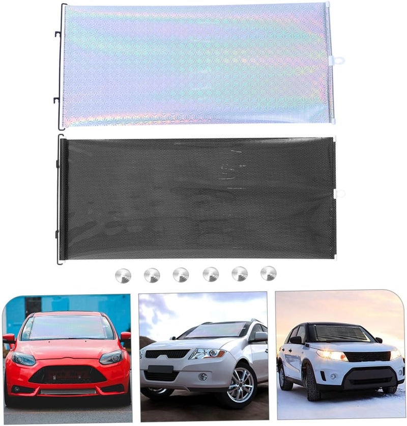 2pcs Car Window Sun Shade Side Window Screen with Auto Retractable Design UV Protection for Safety and Heat Insulation in Summer - Image 5