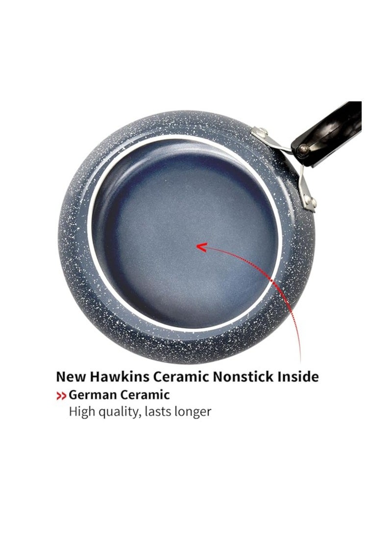 Hawkins Hawkins 1.5 Litre Ceramic Nonstick Pressure Cooker, Induction Inner Lid Baby Cooker, Granite Contura shaped Cooker, Best Cooker, Blue (ICC15)  - Image 3
