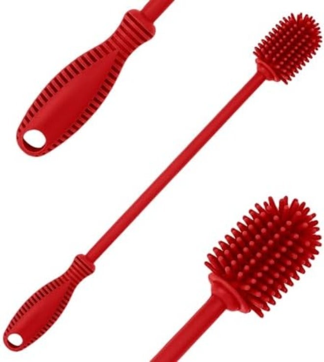 ddLUCK Silicone Bottle Cleaning Brush with Long Handle, 12.5" Water Bottle Cleaner for Baby Bottles, Hydro Flask, Sports Bottle, Vase, Glassware, Perfect for Smaller Diameter Bottle Openings (One Pack) - Image 3