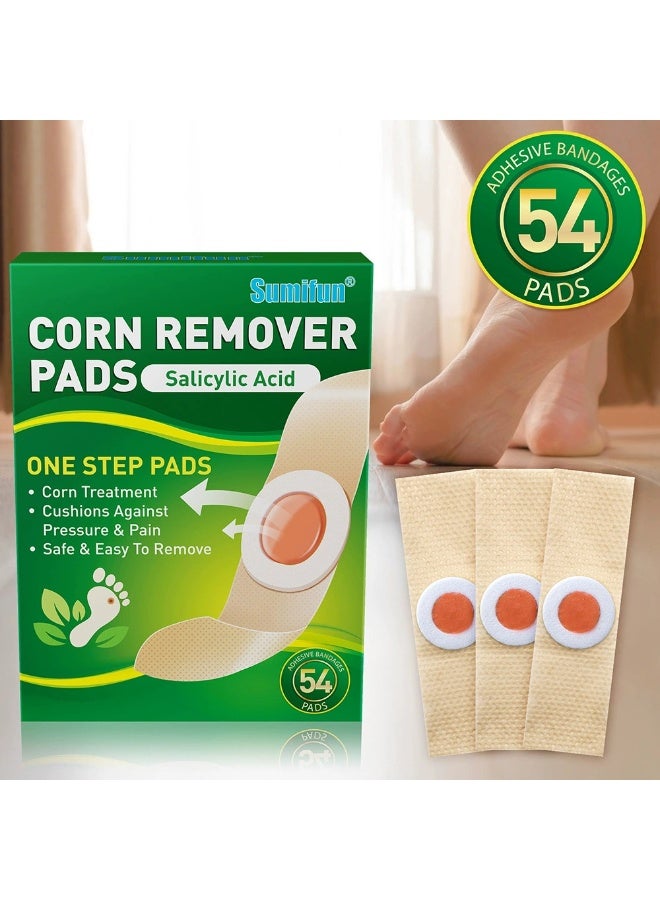 Sumifun 54 Pack Corn Removal Plaster, Foot Ding Plantar Wart Foot Cocoon Cream, Gentle and Painless Corn Care Mat, Effective Treatment for Corns, Calluses, and Dead Skin - Image 1