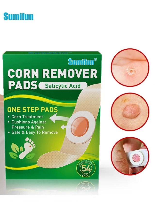 Sumifun 54 Pack Corn Removal Plaster, Foot Ding Plantar Wart Foot Cocoon Cream, Gentle and Painless Corn Care Mat, Effective Treatment for Corns, Calluses, and Dead Skin - Image 2