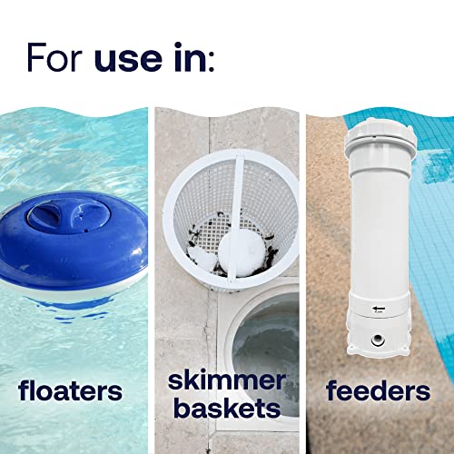 HTH 42047 أقراص كلور 1" للعناية بالحمام السباحة، مطهر حمام السباحة مع مضافات توضيحية - يقضي على البكتيريا والطحالب، يجعل الماء نظيفًا وشفافًا، يطهر ويحمي - يذوب ببطء، 5 أرطال - Image 3