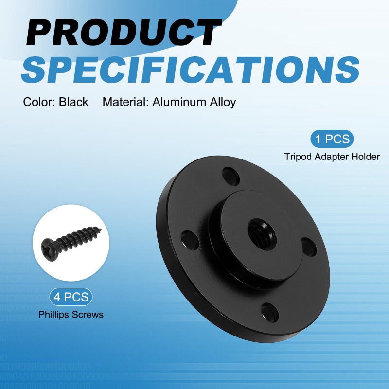 باتيكيل PATIKIL 1/4" Thread Tripod Adapter Holder 20mm Dia,Aluminum Alloy - Image 3
