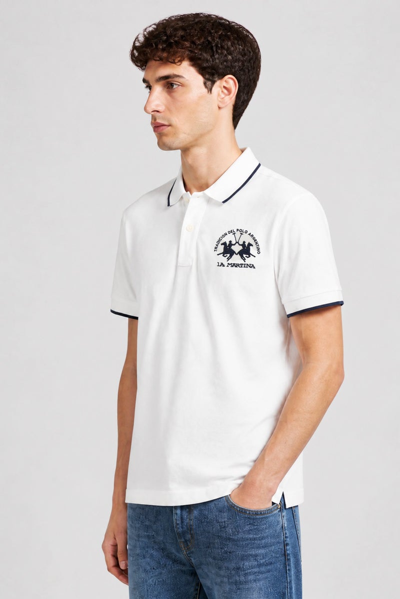 La Martina Men Regular Fit Embroidered Logo Short Sleeve Polo Shirt, White - Image 5