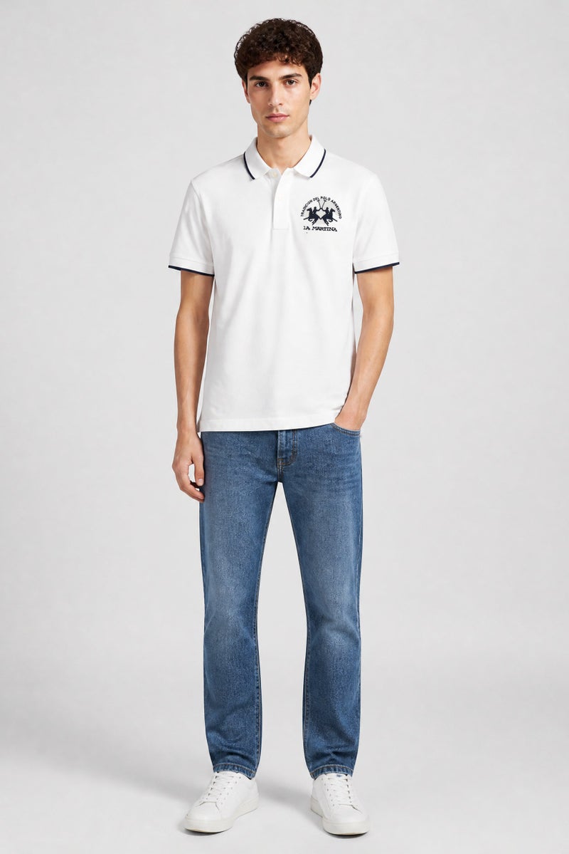 La Martina Men Regular Fit Embroidered Logo Short Sleeve Polo Shirt, White - Image 4