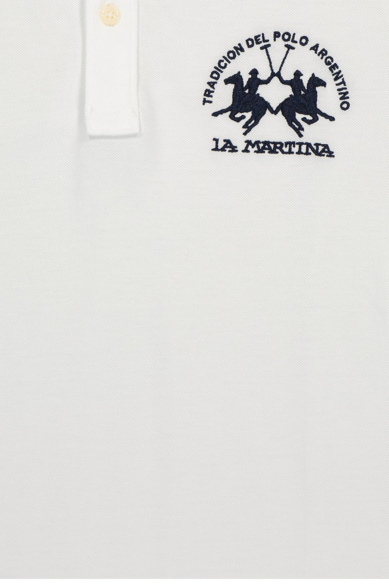 La Martina Men Regular Fit Embroidered Logo Short Sleeve Polo Shirt, White - Image 3
