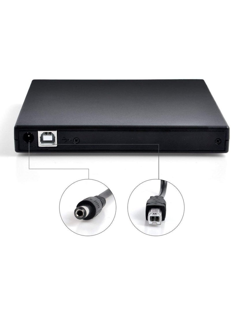 قارئ وناسخ أقراص CD/DVD خارجي – نحيف ومحمول بمنفذ USB 2.0 لأجهزة اللابتوب والكمبيوتر  - Image 3