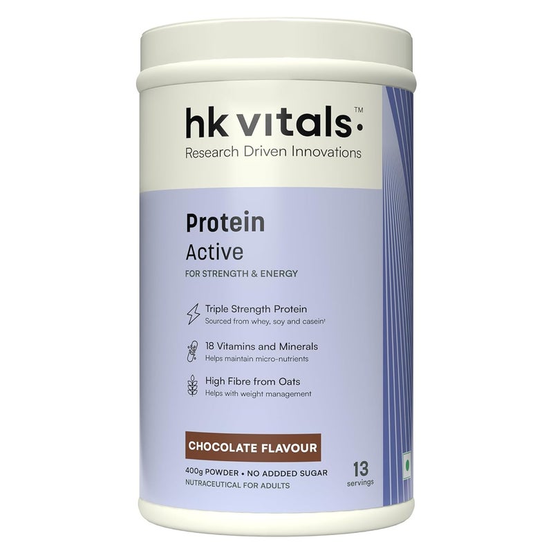 hk vitals Protein Active (Chocolate, 400g / 0.88lbs) | All in One - Image 1