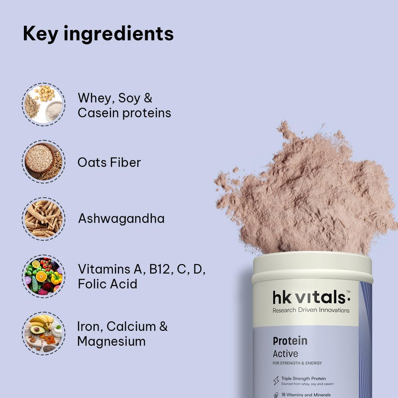 hk vitals Protein Active (Chocolate, 400g / 0.88lbs) | All in One - Image 5