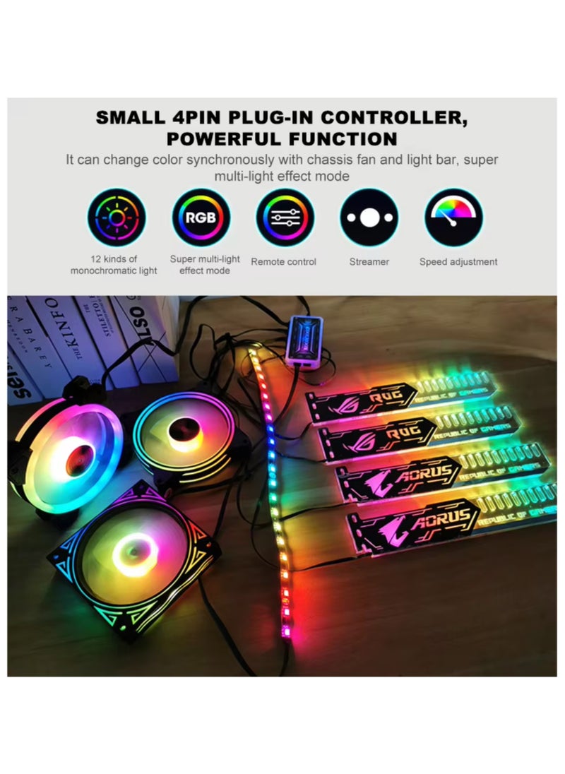 Generic Graphics Card Bracket 25cm Companion Horizontal Mount Led Strip Light-Emitting Chassis Decorative RGB Graphics Card Bracket  - Image 1