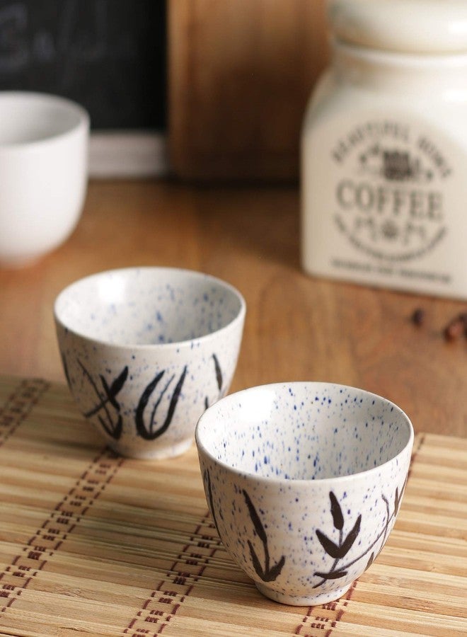 miah decor MD-254 Dual Hand Painted Pottery Ceramic Chutney Bowl Set, 40 ML, Set of 2 - Image 1