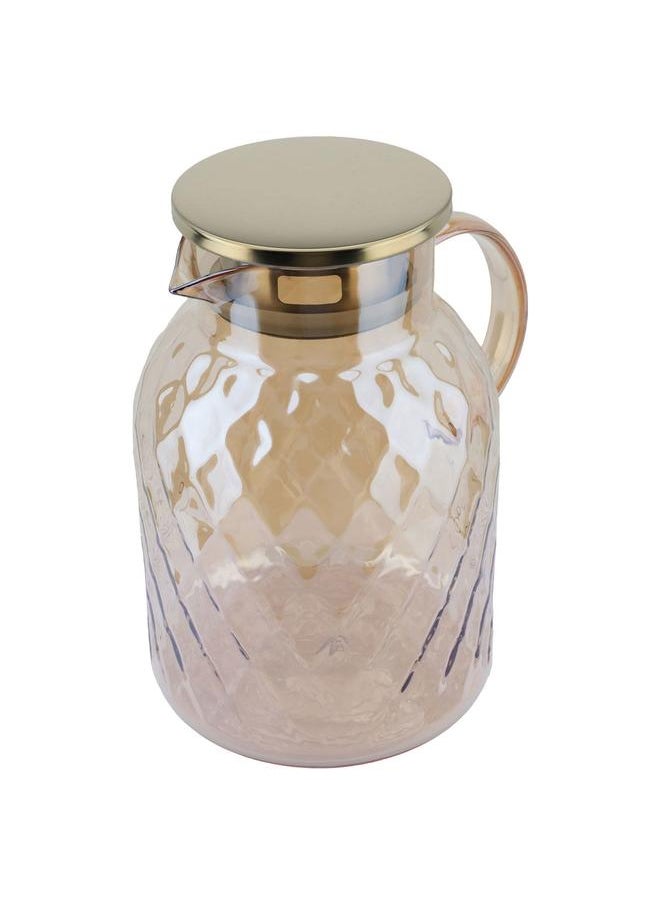 Alsaif Gallery - Glass Geek Set 1800 Ml 2 Cups Lid Light Brown - Image 1