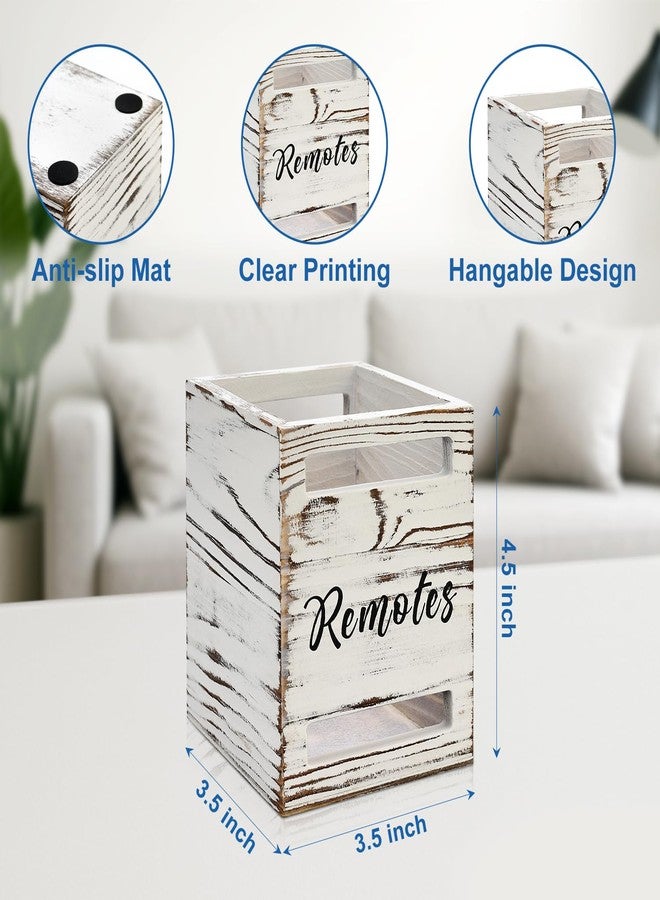 Hilislog Small Remote Control Holder for Table Bedside Organizer Controller Holder Remote Holders Wall Mount Remotes Organizer for Bed Couch Wooden Control Box Wall Storage Rustic Accessories for TV Stand - Image 4