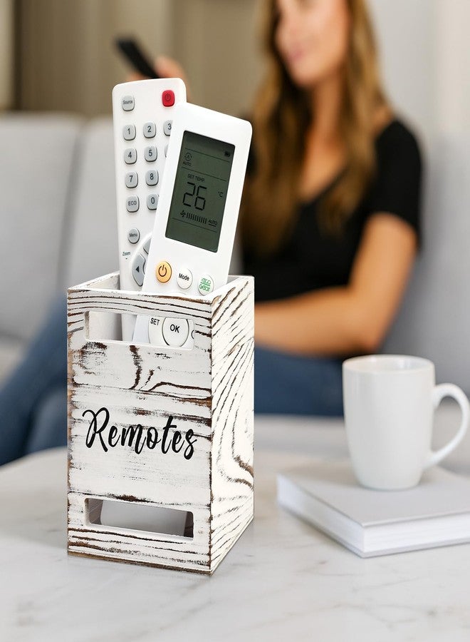 Hilislog Small Remote Control Holder for Table Bedside Organizer Controller Holder Remote Holders Wall Mount Remotes Organizer for Bed Couch Wooden Control Box Wall Storage Rustic Accessories for TV Stand - Image 5